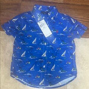 Polo by Ralph Lauren Blue Sailboat Print Kids Shirt
